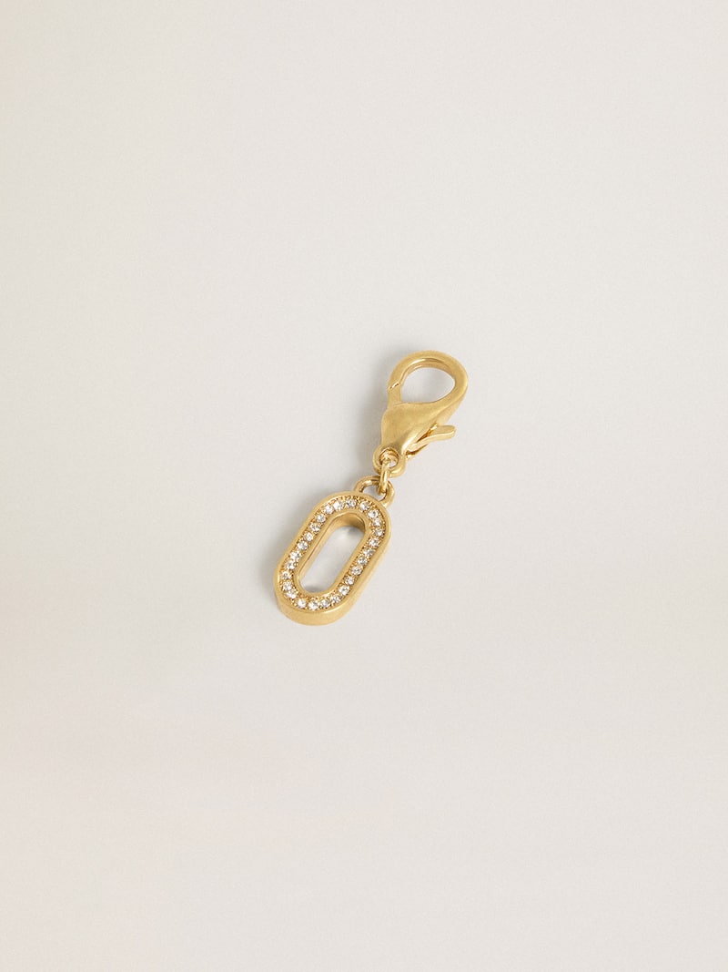 Golden Goose - Charm in ottone a forma di lettera O color oro con cristalli in 