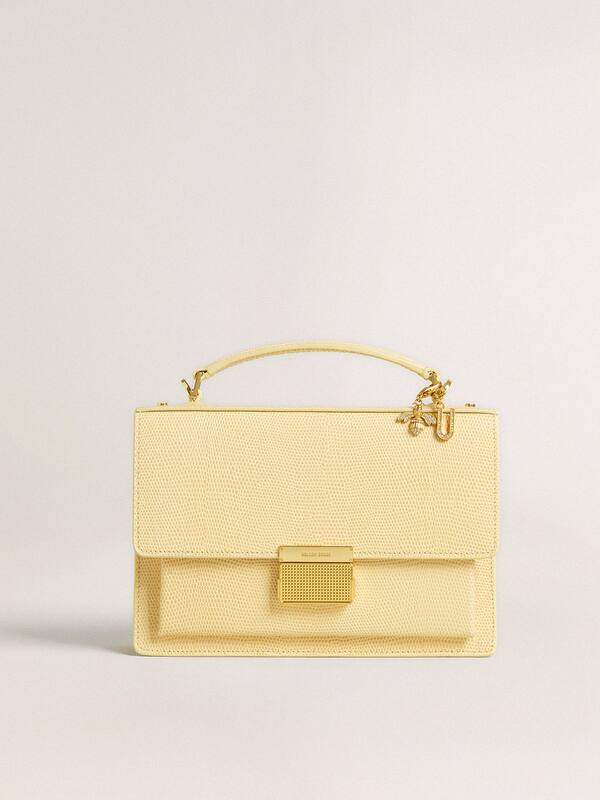 Golden Goose - Letter U charm in gold-colored brass with crystals in 