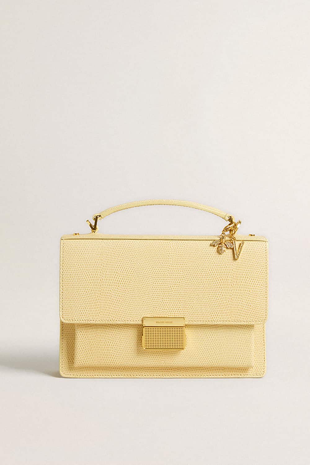 Golden Goose - Dije de latón con forma de letra V color dorado con cristales in 