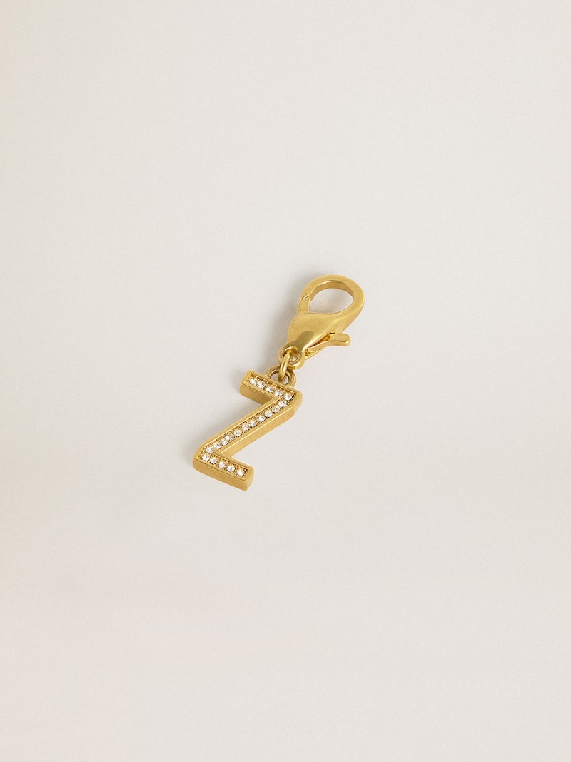 Golden Goose - Letter Z charm in gold-colored brass with crystals in 