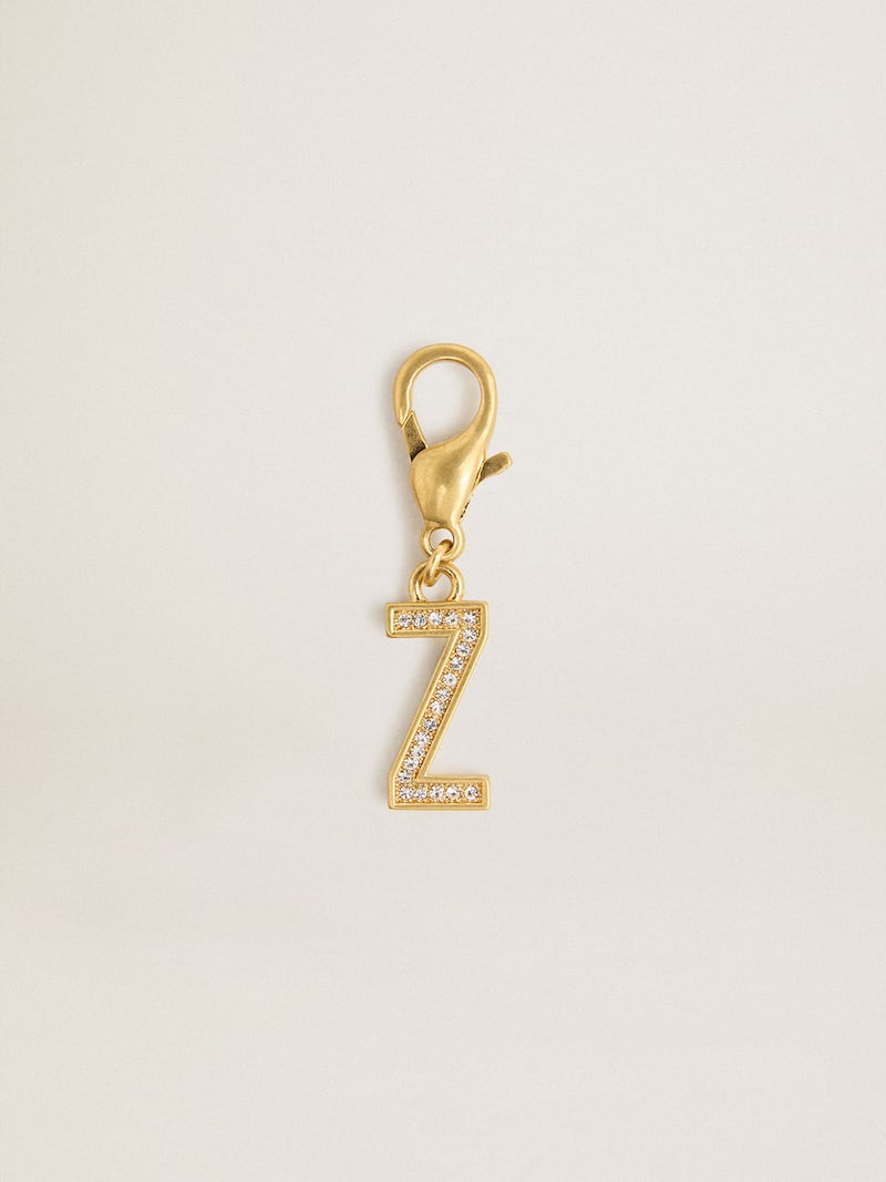 「Z」チャーム ブラス（ゴールド） クリスタル