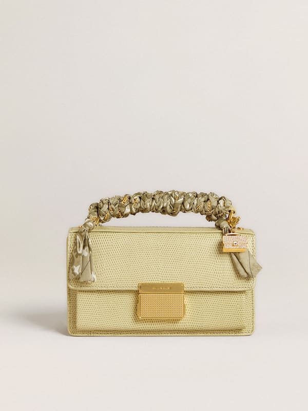 Golden Goose - Purse-shaped charm in gold-colored brass with crystals in 