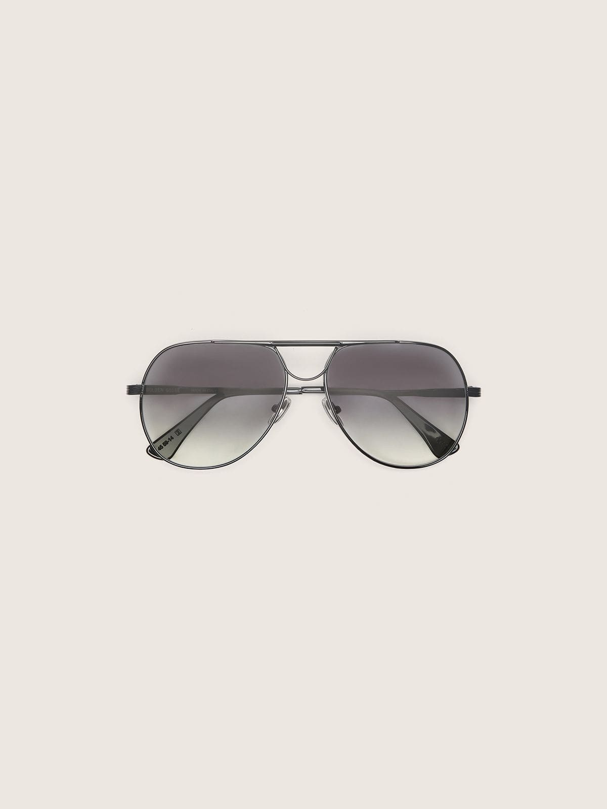 Golden Goose - Aviator-style sunglasses with metal-colored frame and gray lenses in 