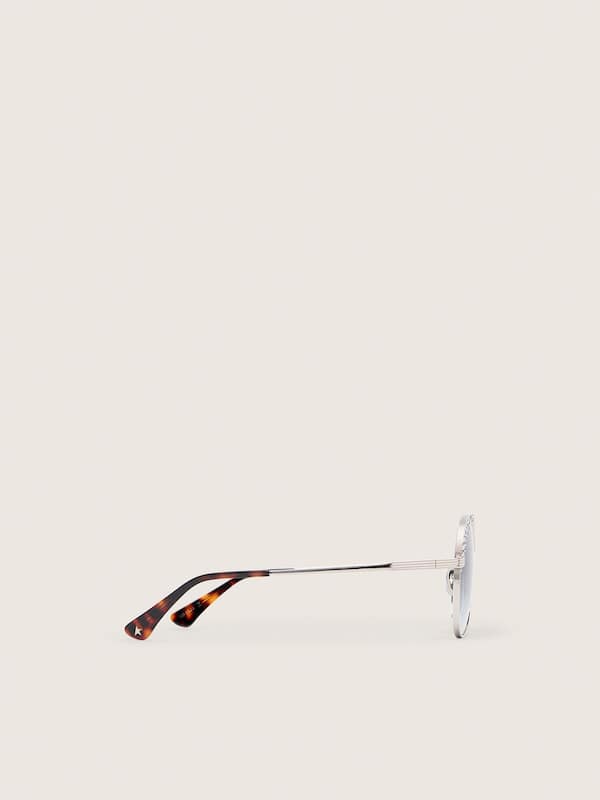 Carter aviator sunglasses with blue lenses and crystals