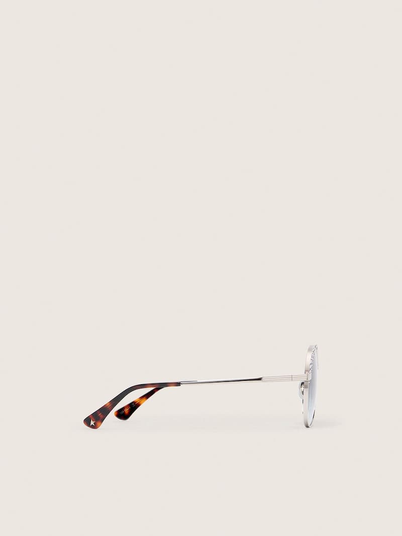 Golden Goose - Gafas de sol aviador Carter metalizadas con lentes azules y cristales in 