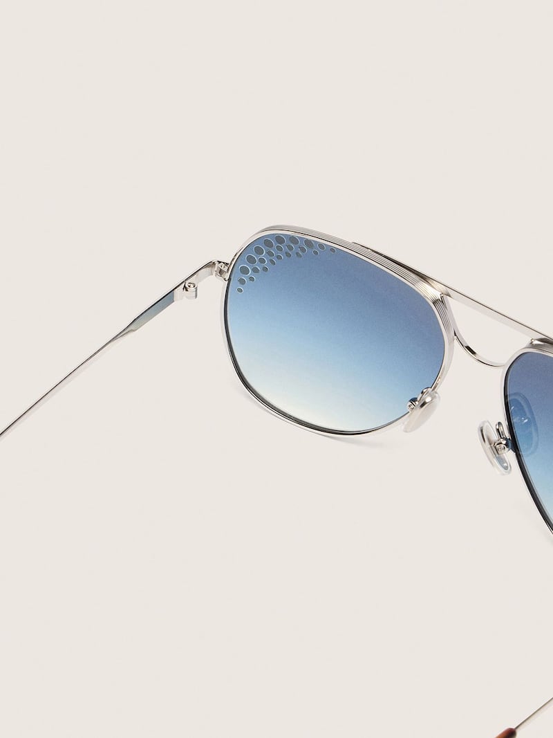Golden Goose - Gafas de sol aviador Carter metalizadas con lentes azules y cristales in 