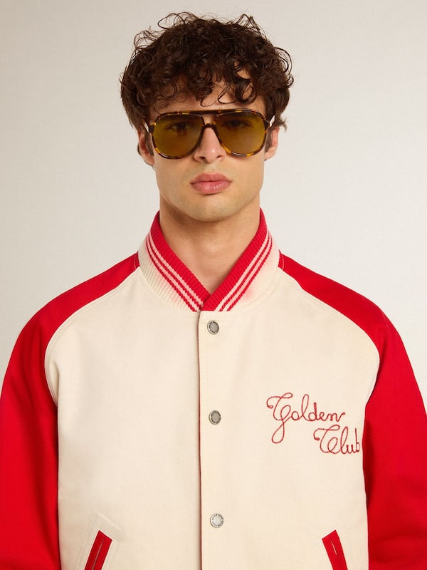 Golden Goose - Aviator style sunglasses with tortoiseshell frame and green lenses  in 