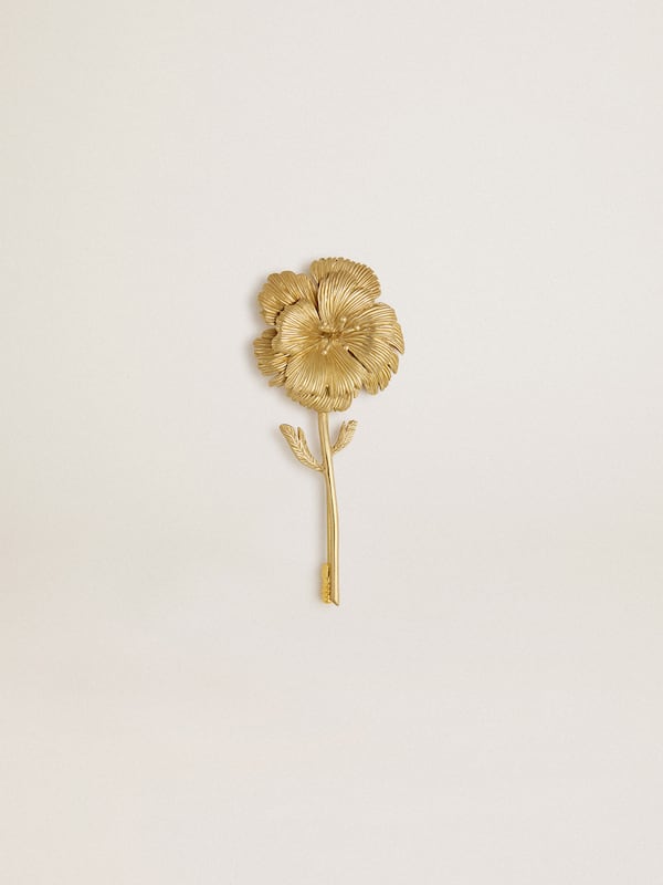 Golden Goose - Gold pin with floral design   in 
