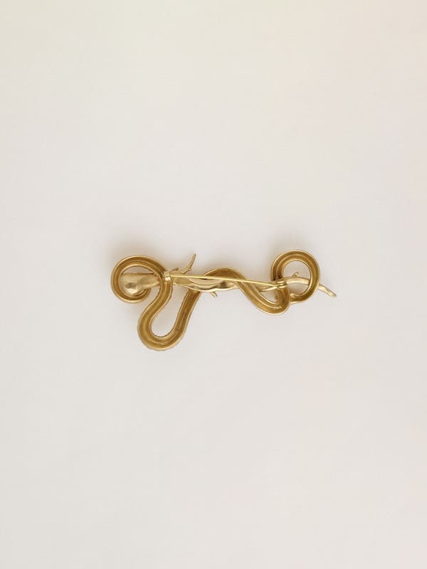 Golden Goose - CNY antique gold snake-shaped pin in 