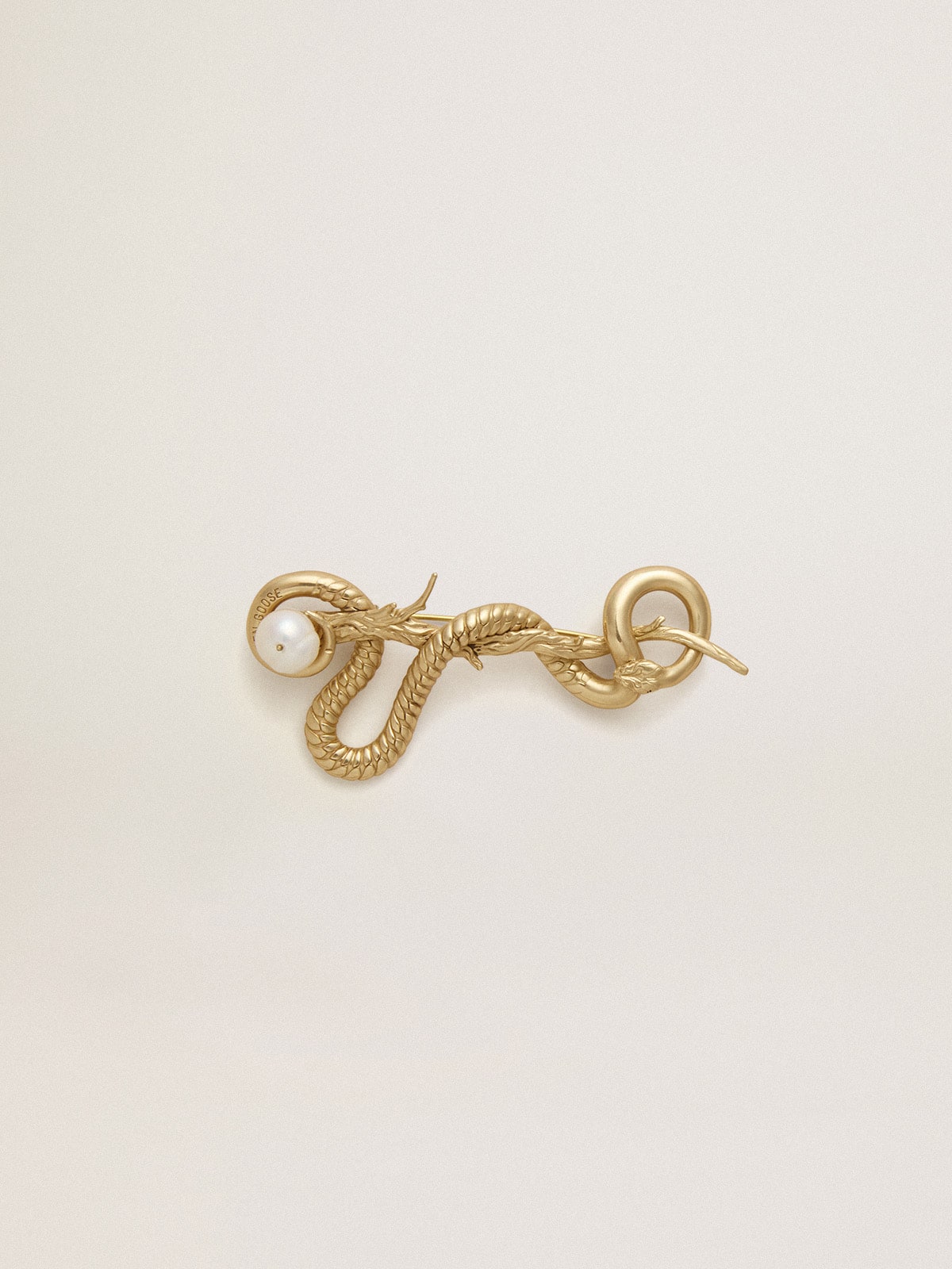 Golden Goose - CNY antique gold snake-shaped pin in 