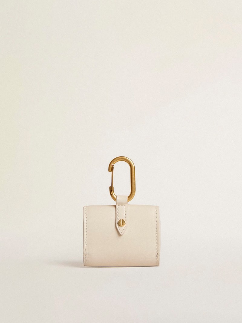 Golden Goose - Custodia per Airpods di colore bianco vissuto in 