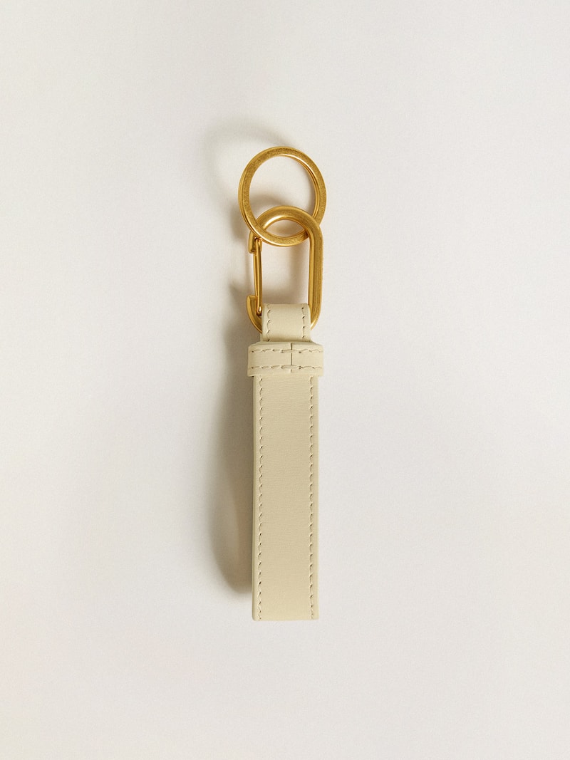 Golden Goose - Worn white keyring in 