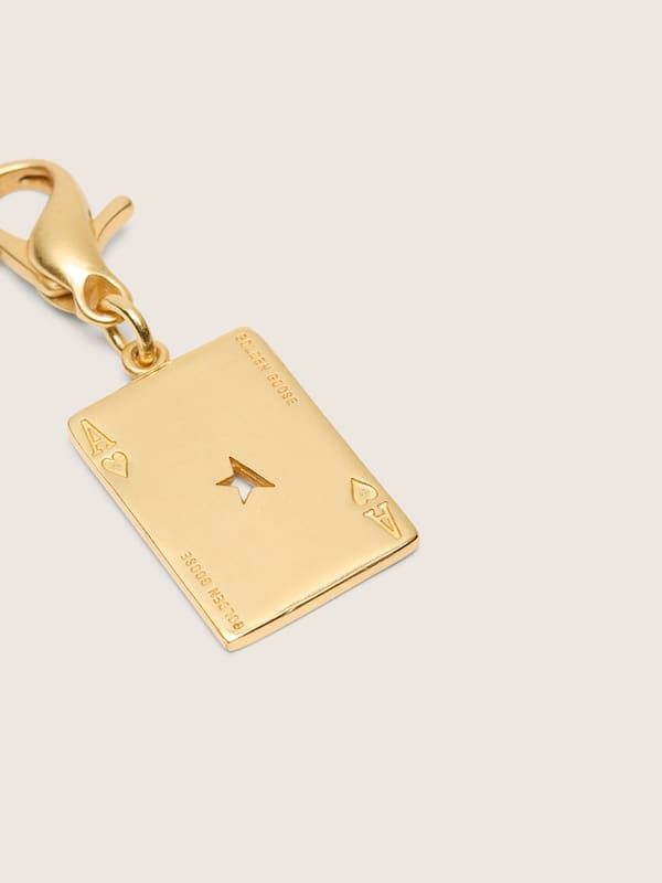 Playing card charm in gold-colored brass