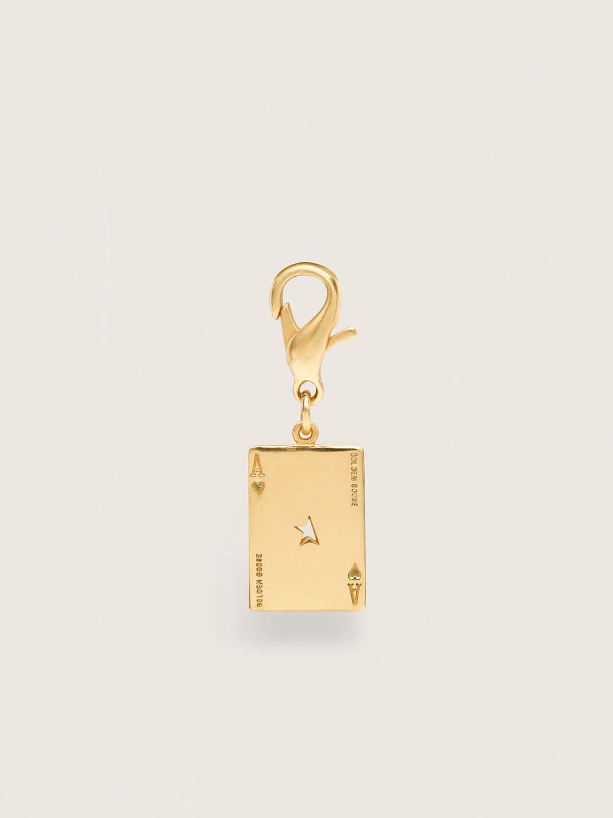 Golden Goose - Pingente de latão em forma de carta de baralho dourado in 