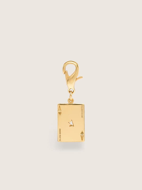 Playing card charm in gold-colored brass