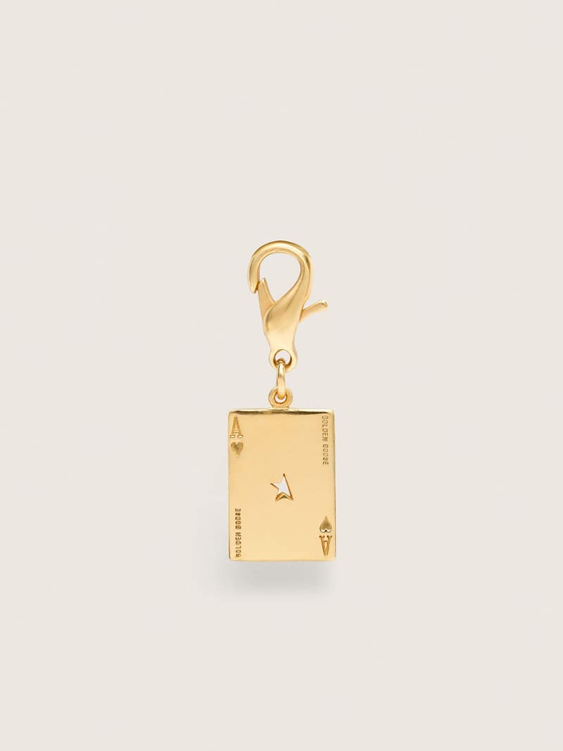 Playing card charm in gold-colored brass