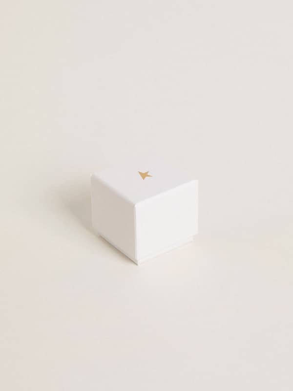 Golden Goose - Heart-shaped charm in silver-colored brass with crystals in 