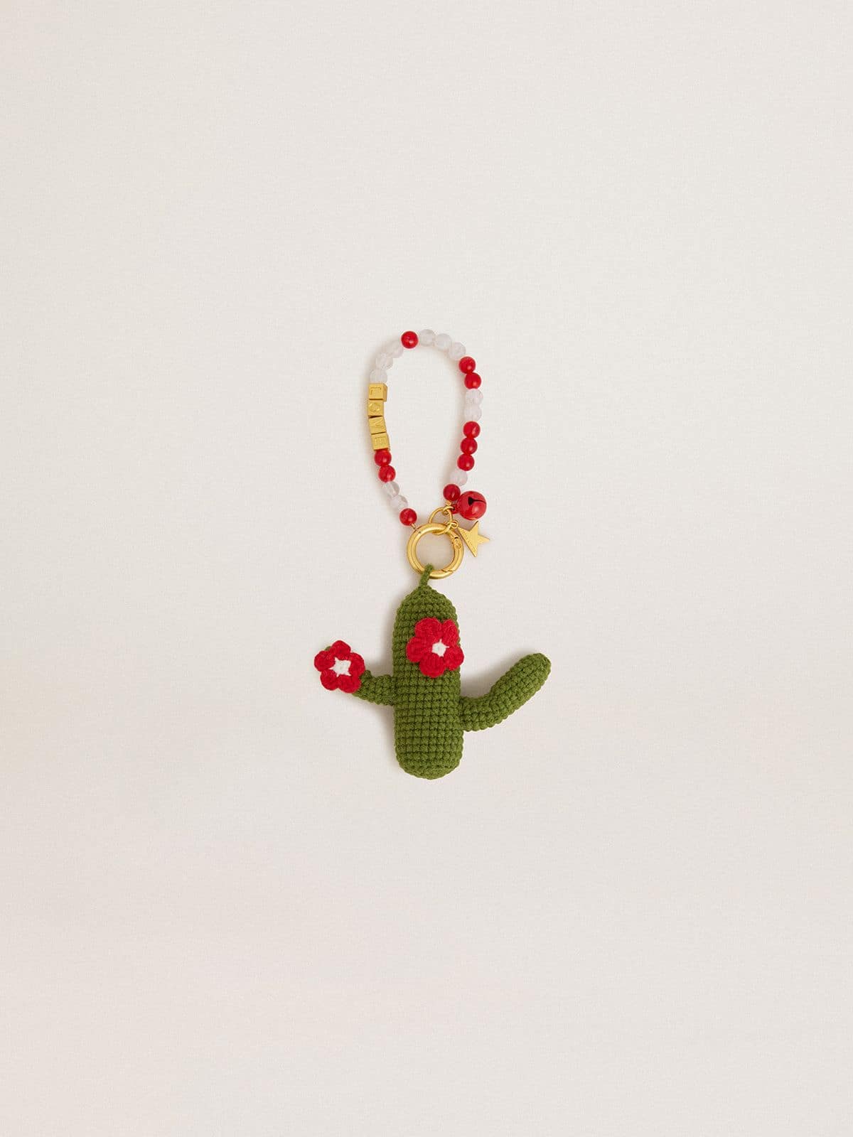 Golden Goose - Cactus charm in cotton crochet with bead chain in 