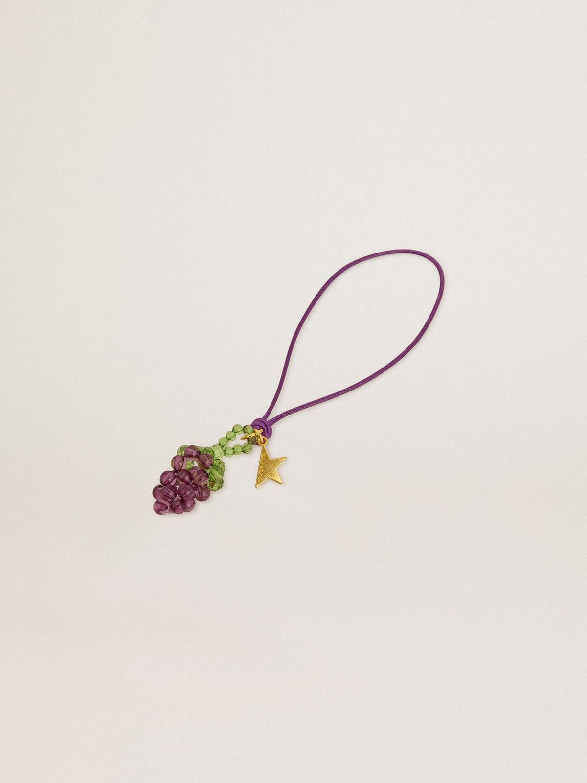 Golden Goose - Charm a forma di grappolo d'uva color viola e verde con stellina oro in 