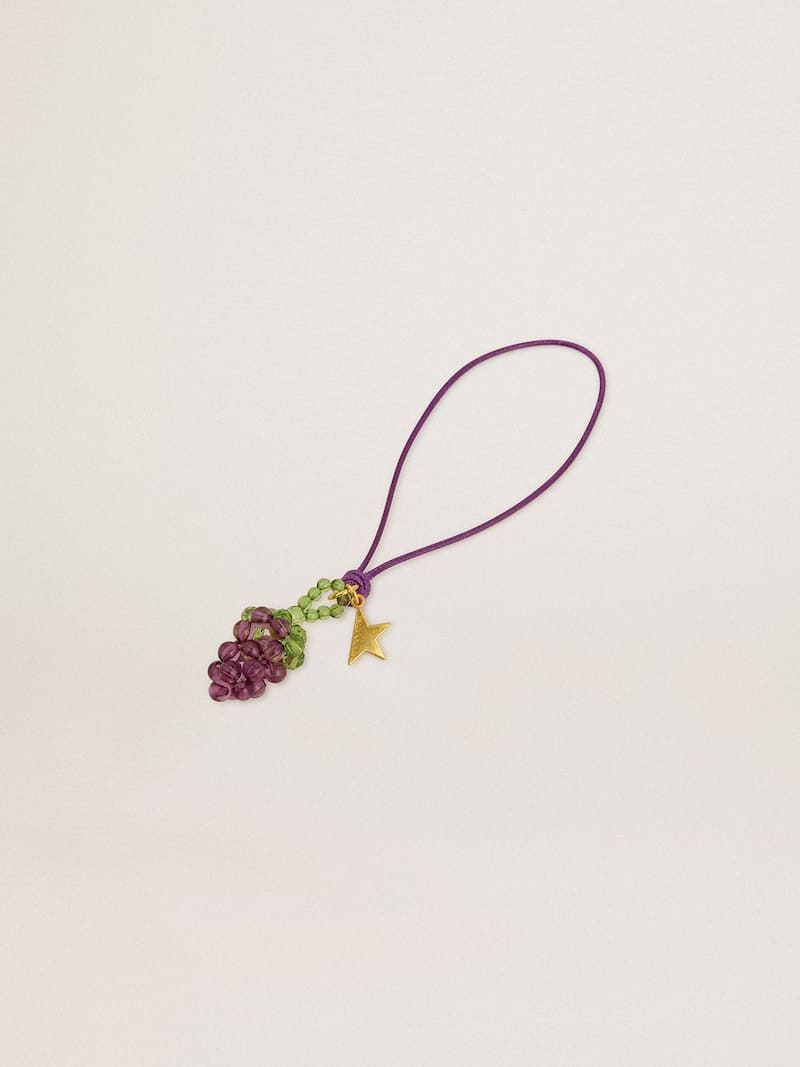 Golden Goose - Charm a forma di grappolo d'uva color viola e verde con stellina oro in 