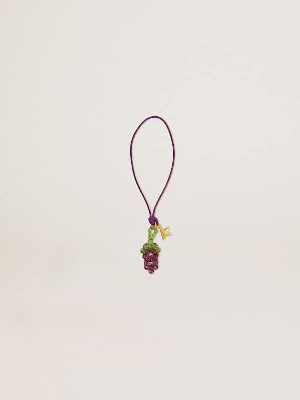 Golden Goose - Purple and green grape bunch charm with gold star in 