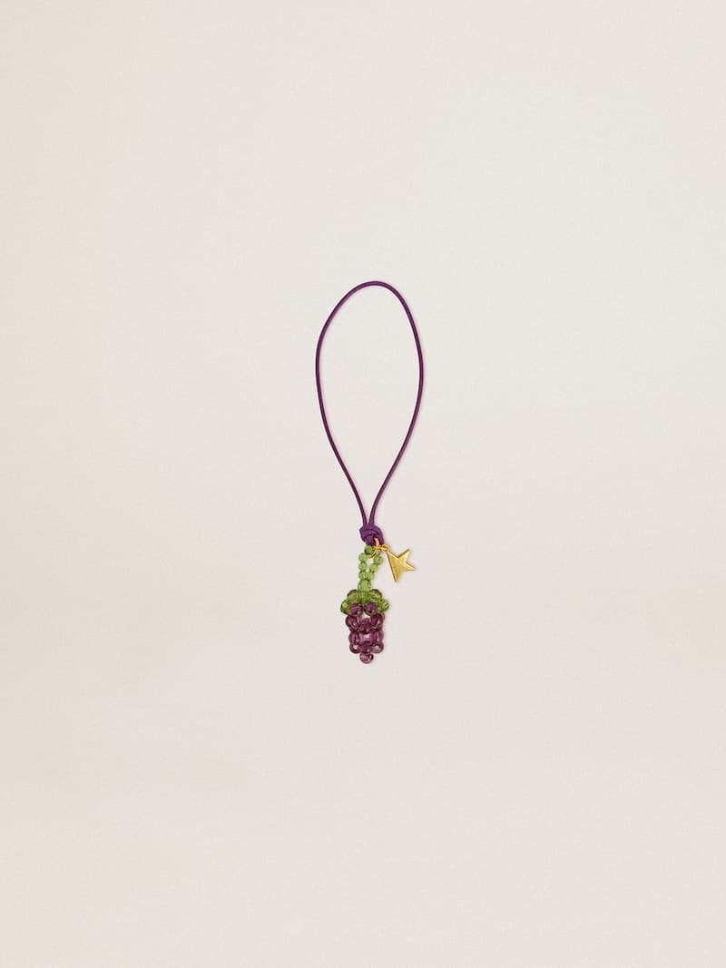 Purple and green grape bunch charm with gold star