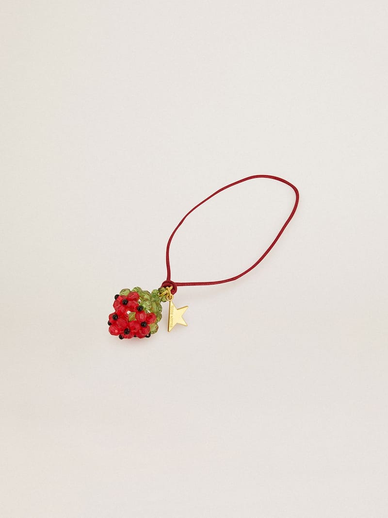 Golden Goose - Charm a forma di fragola di colore rosso con stellina oro in 