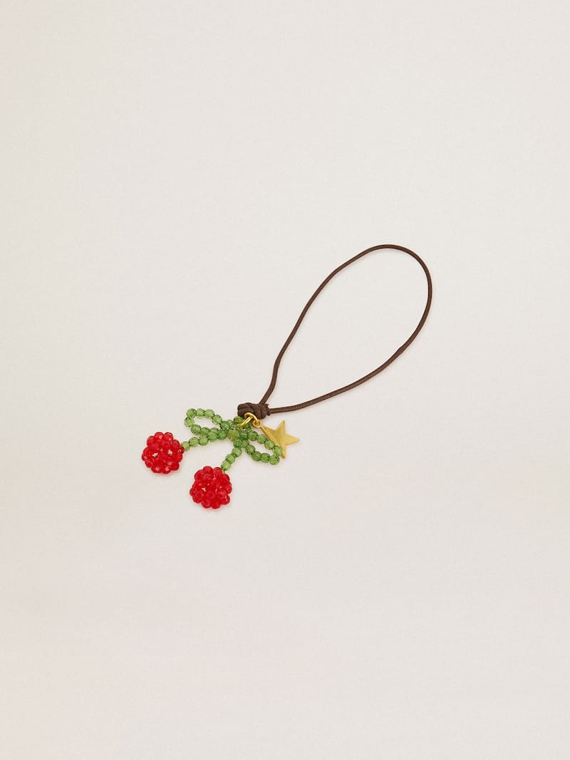 Golden Goose - Charm pendente in perline a forma di ciliegie in 