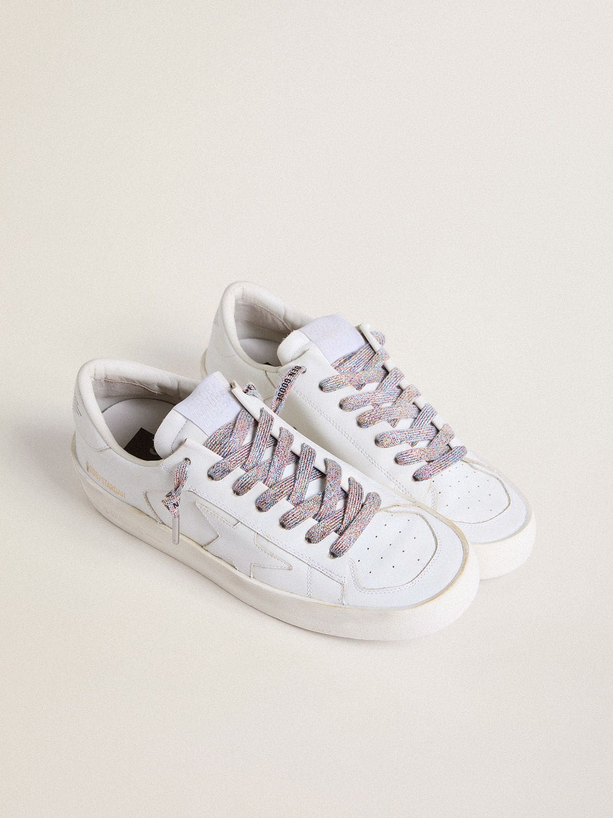 Multicolor Lurex laces with contrasting black logo Golden Goose