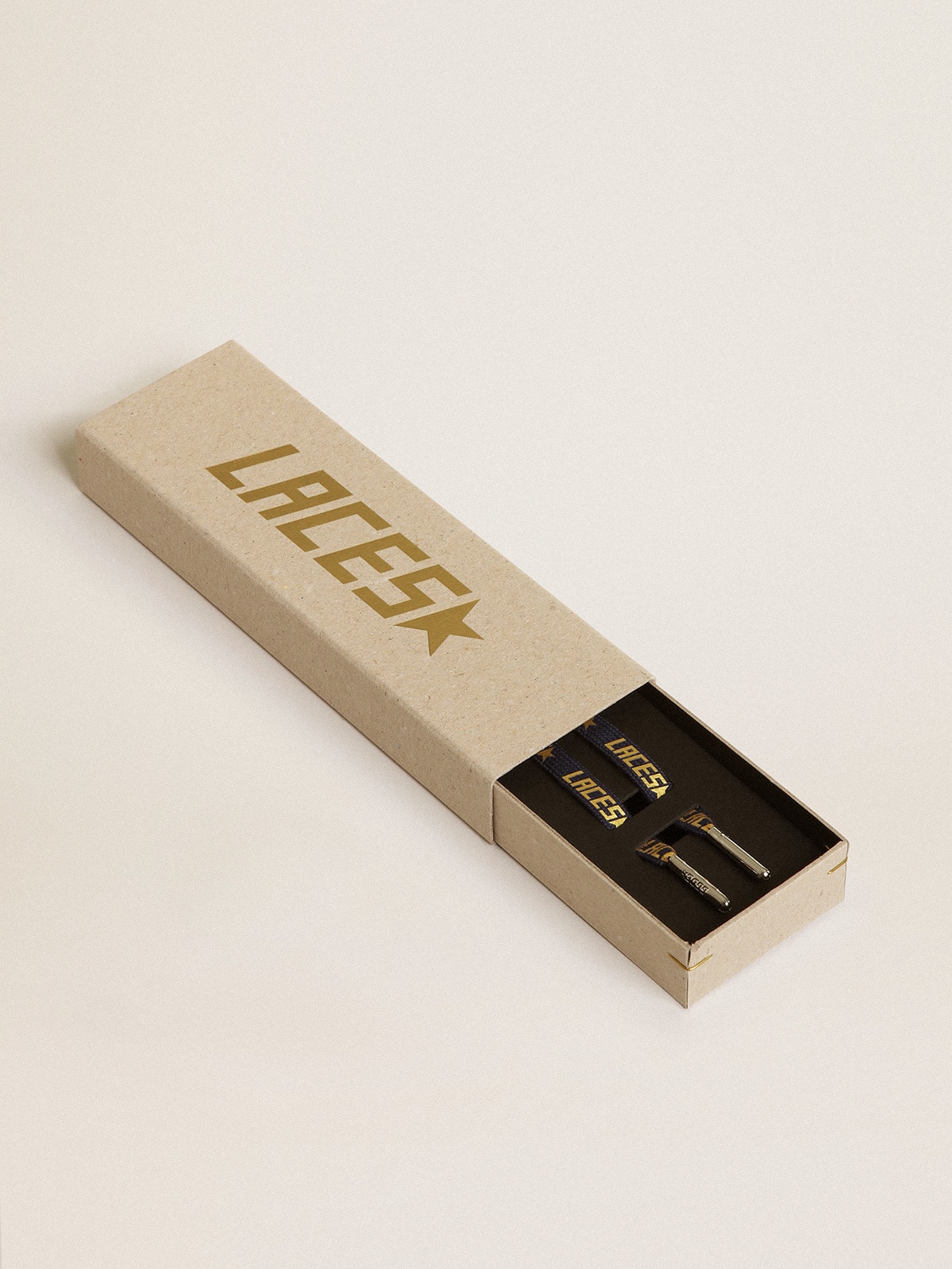 Golden Goose - Navy-blue laces with contrasting gold-colored &lsquo;Laces&rsquo; lettering in 