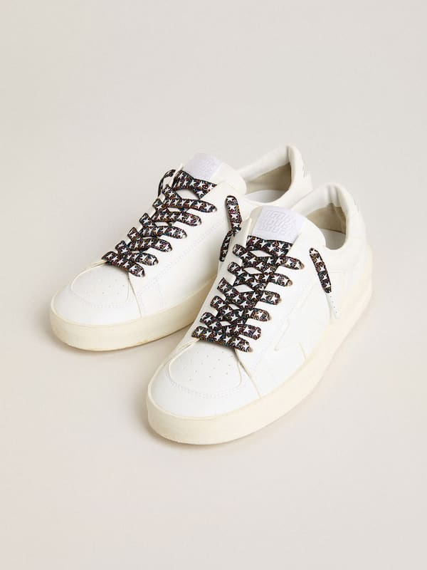 Golden Goose - Multicolor glitter laces with contrasting white star in 