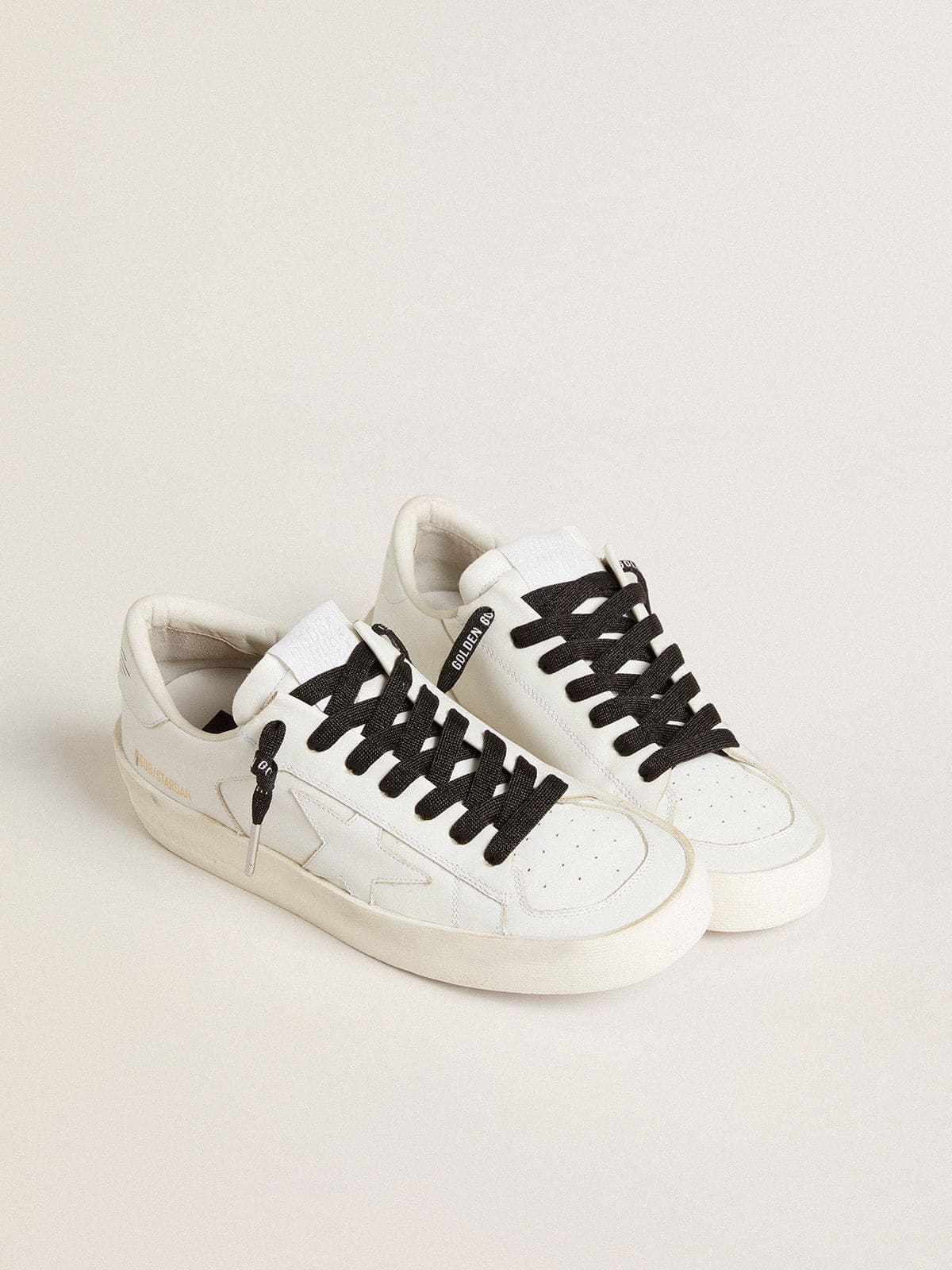 Golden Goose - Black lurex laces with contrasting white logo in 