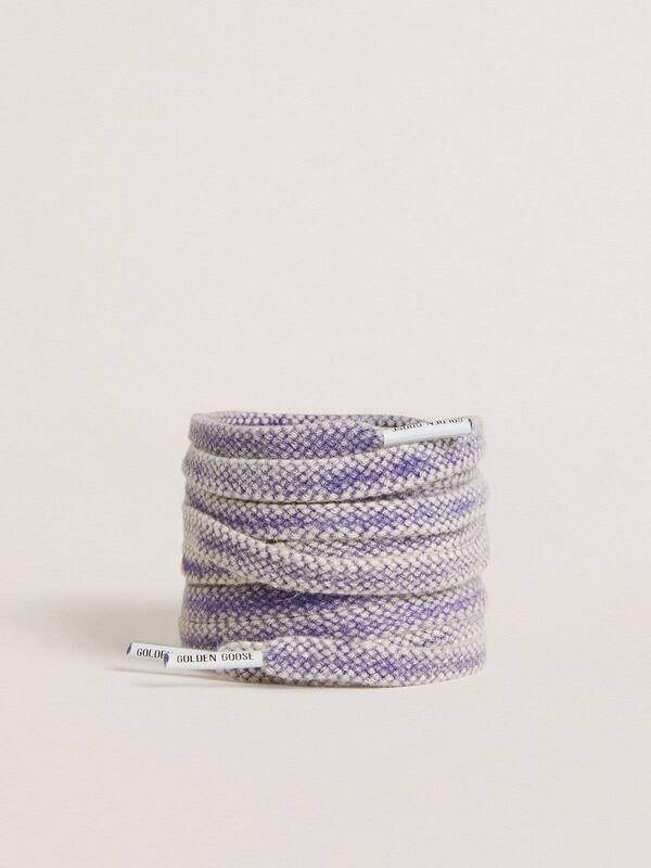 Golden Goose - Worn-purple cotton laces with logoed aglet in 