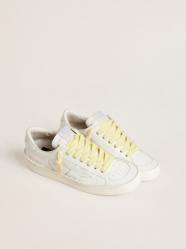 Golden Goose - Yellow cotton laces with contrasting gold-colored logo in 