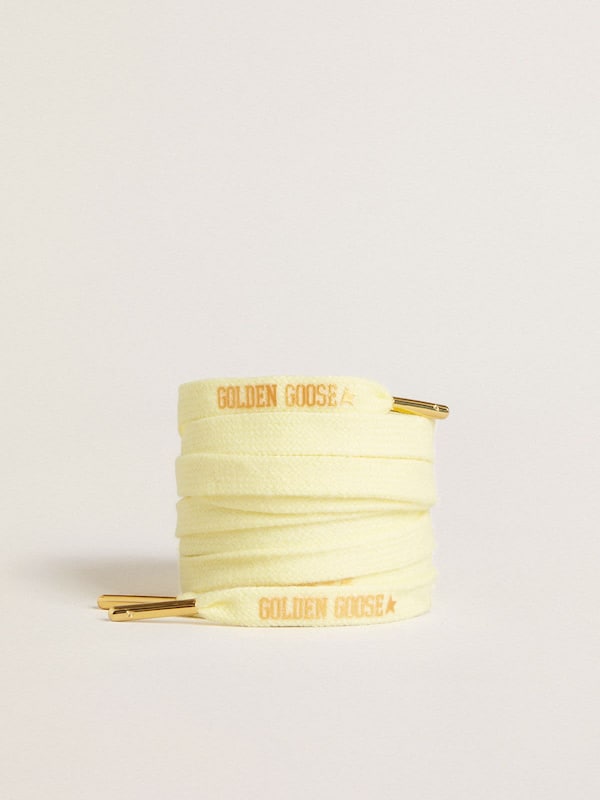 Golden Goose - Yellow cotton laces with contrasting gold-colored logo in 