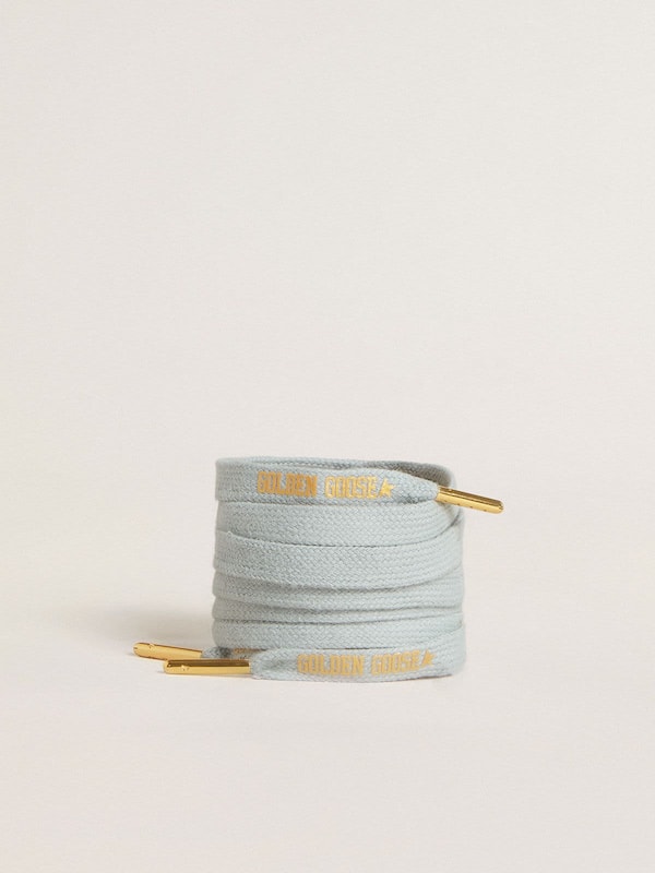 Golden Goose - Light-blue cotton laces with contrasting gold-colored logo in 