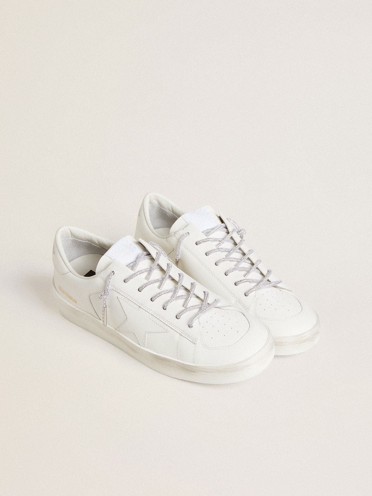 Lacci Scarpe Eleganti Bianco Con Strass Argento | Lillylab Scarpe Custom