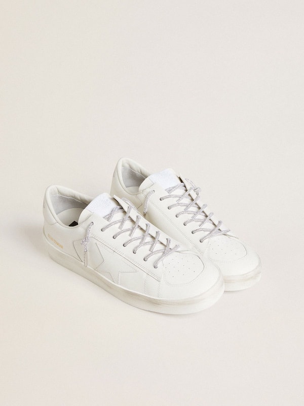 Golden Goose - Silver laces with silver-colored Swarovski rhinestones in 