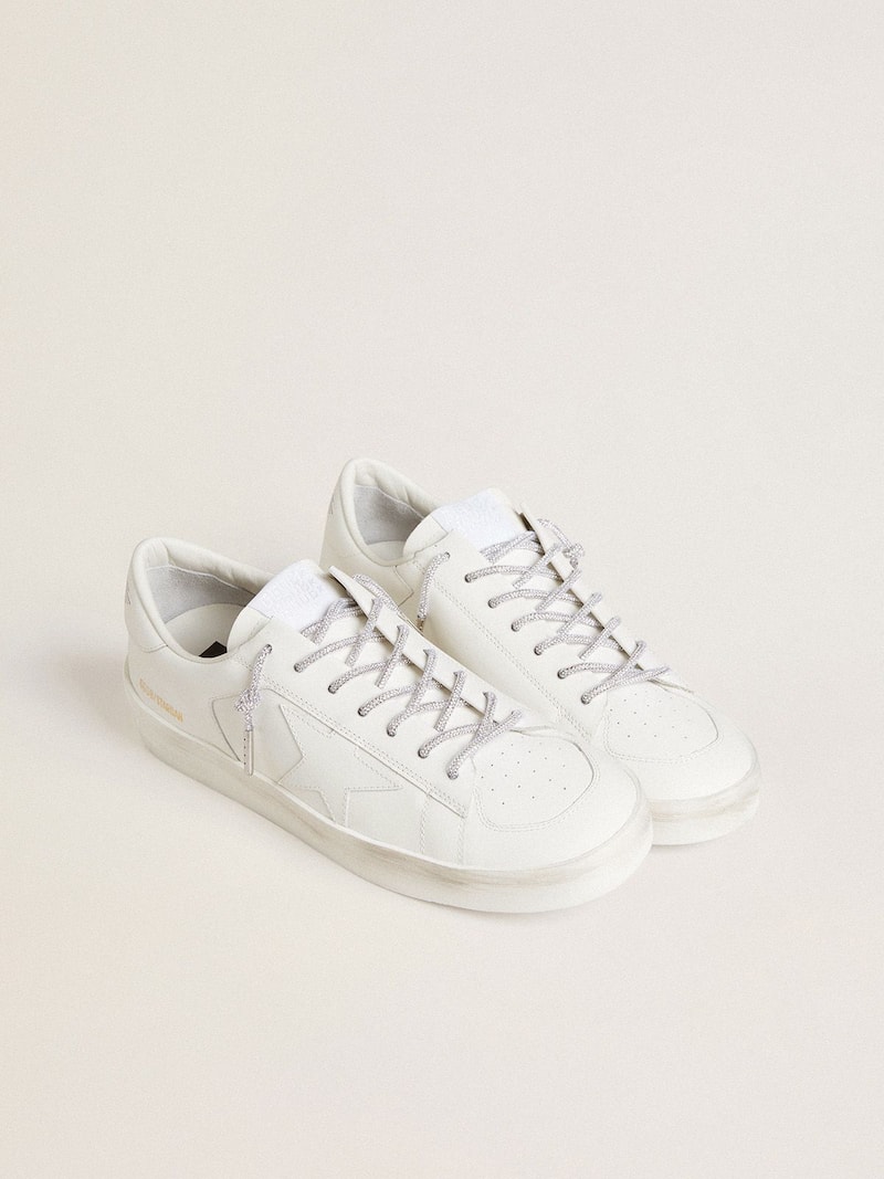 Golden Goose - Cordones plateados con strass Swarovski color plateado in 