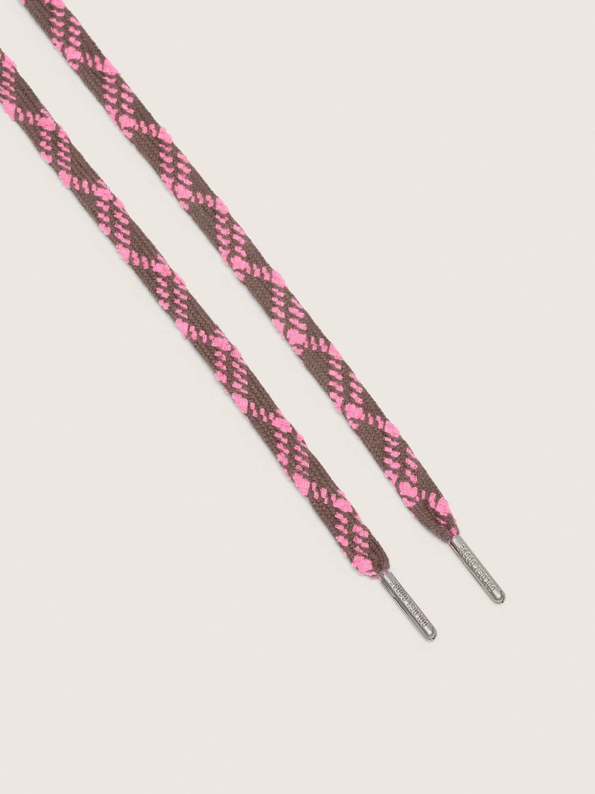 Golden Goose - Laccio tartan marrone scuro e rosa in 