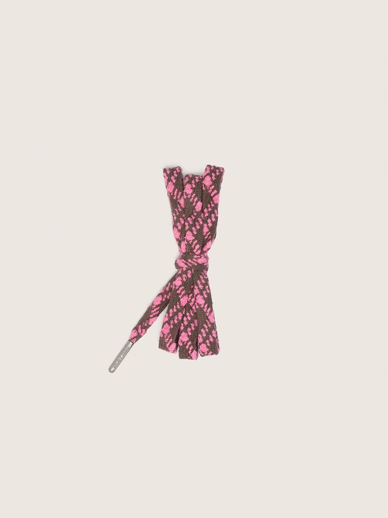 Laccio tartan marrone scuro e rosa