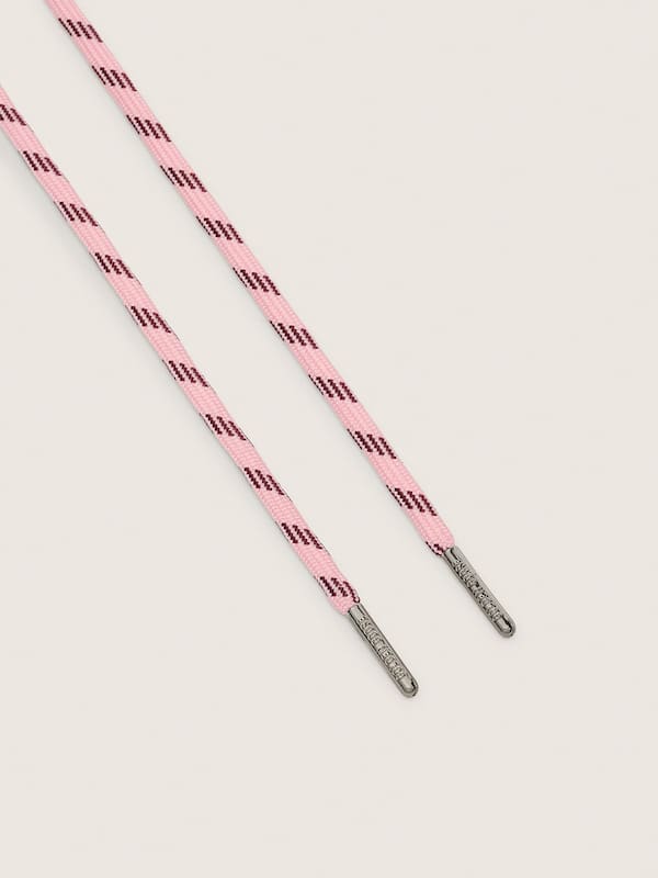 Pink and burgundy hiking laces