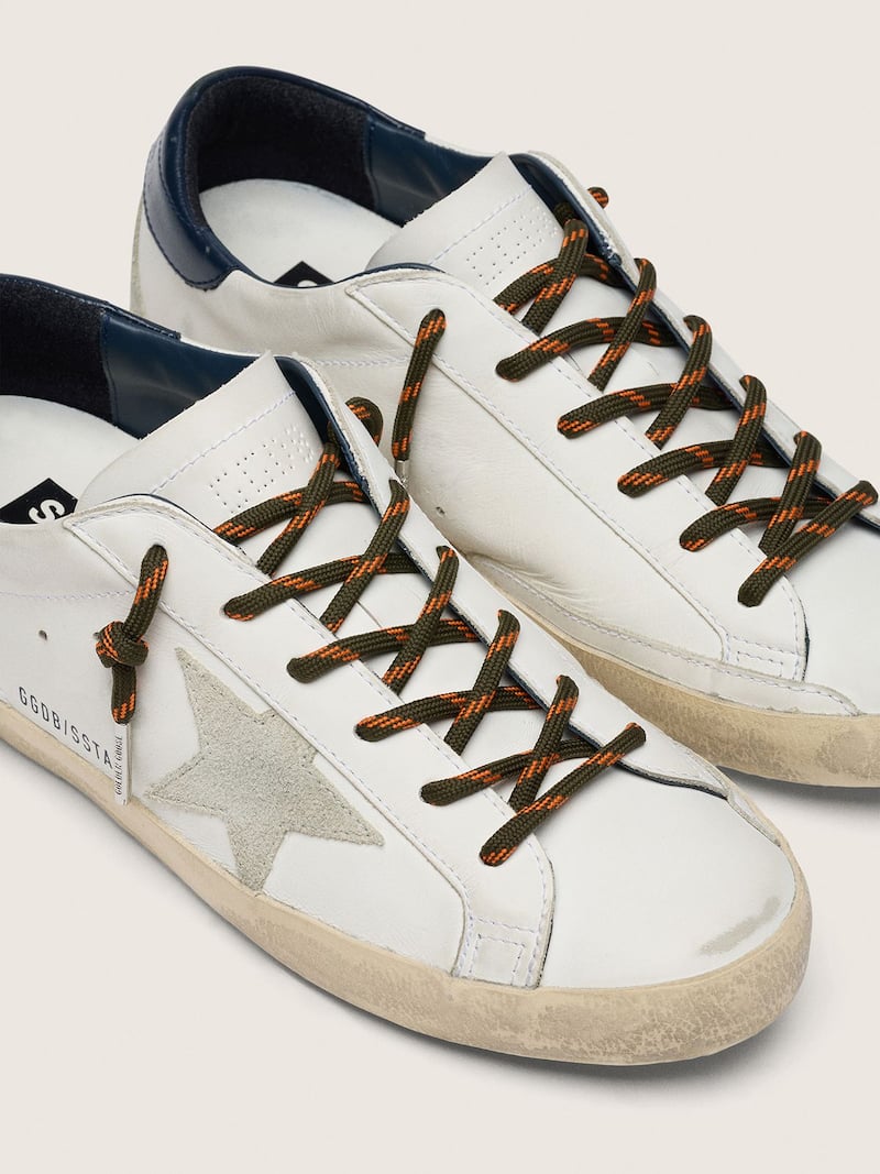 Golden Goose - Cordones de trekking verde militar con detalles naranjas in 