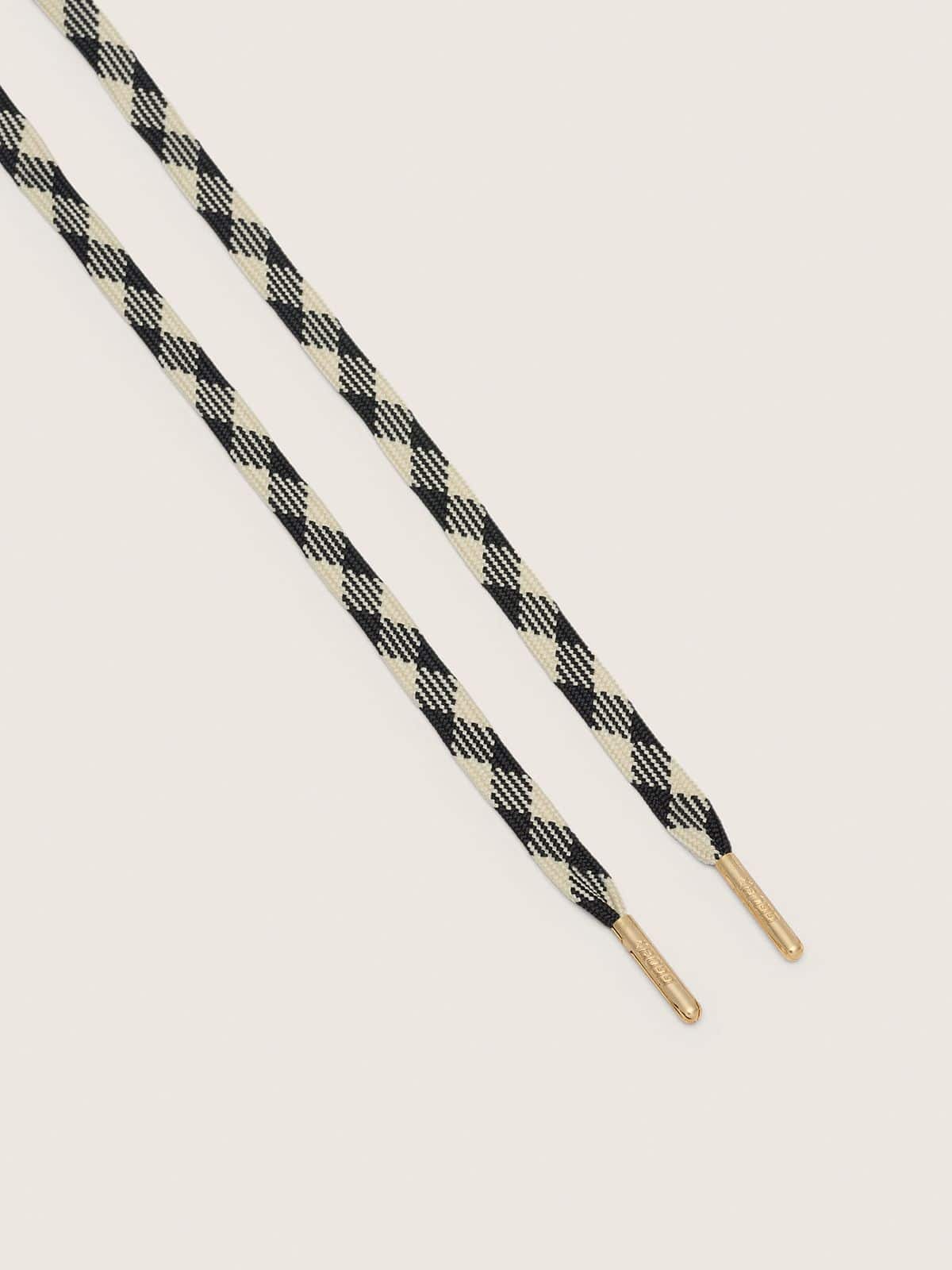 Golden Goose - Laccio a quadri color panna e nero in 