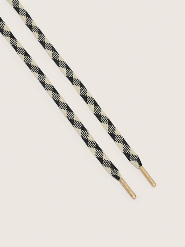 Golden Goose - Cream and black checked laces in 