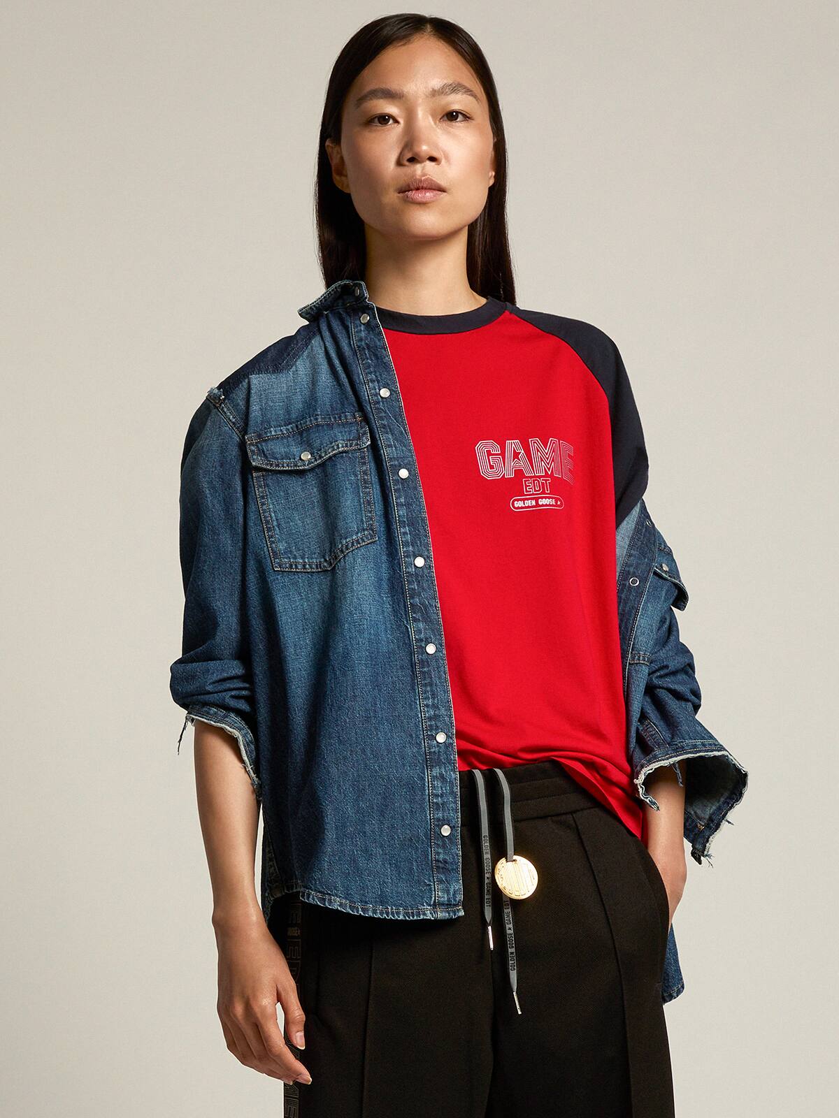 Golden Goose - Red T-shirt Game EDT Capsule Collection with contrasting logo in 