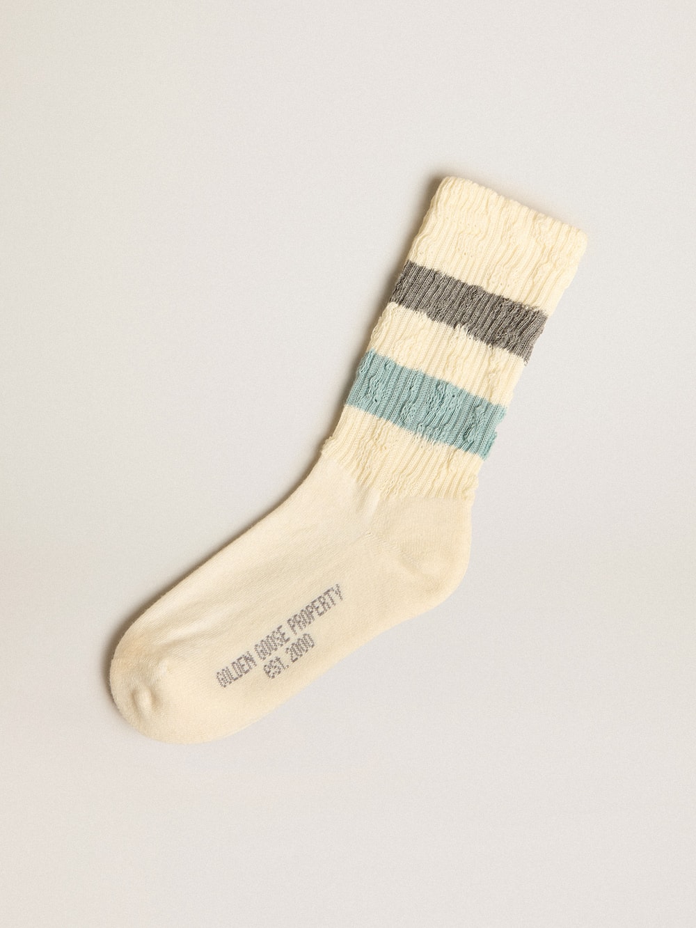 Golden Goose - Socks in aged white with two-tone stripes in 