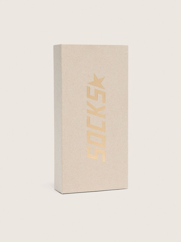 Golden Goose - Vintage white socks with distressed details and two-tone stripes in 