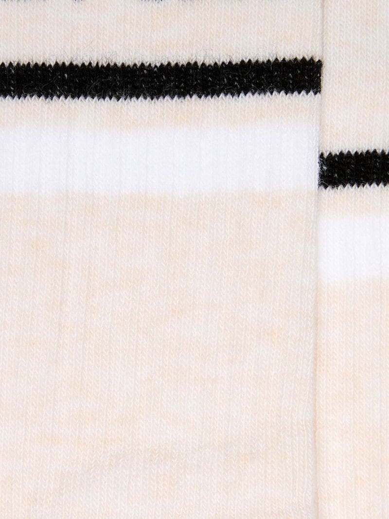 Golden Goose - Blush-colored socks with distressed details and black and white stripes in 