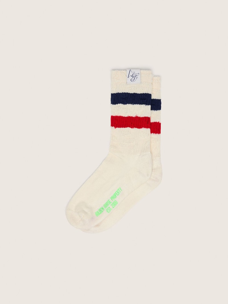 Golden Goose Golden Goose | FiveFourFive Calcetines blanco vintage con rayas Calcetines white unisex